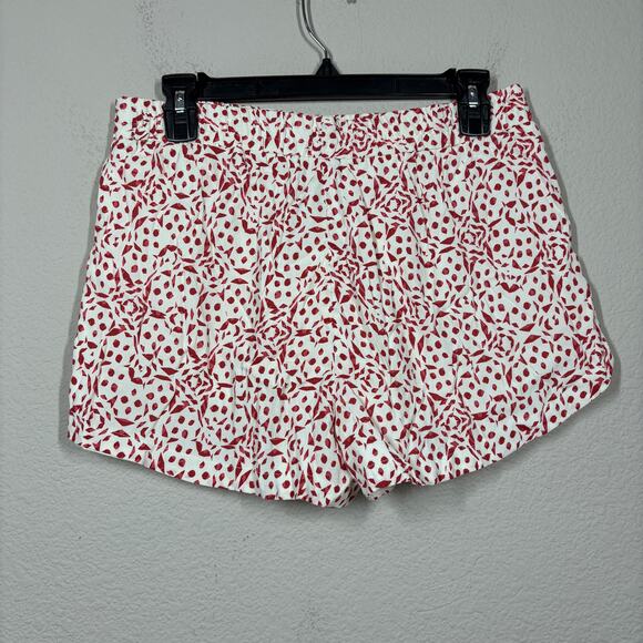 Cupcakes and Cashmere Small Asha Shorts Ivory Red Geometric Elastic Waist - Picture 2 of 7